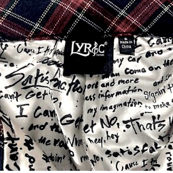 Tartan Plaid Pants, 💋Rolling Stones Song Lyrics on Lining by Lyric Culture, 8 - Picture 2 of 15